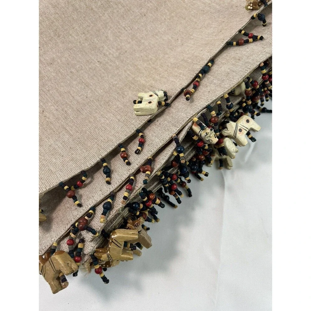 Pier 1 Imports Place Mats Set‎ of 6 Beaded Wood Animals African Theme